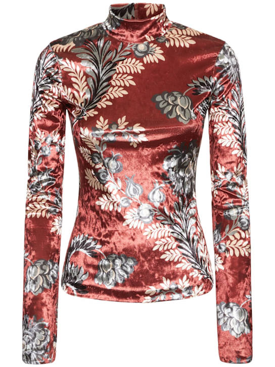 Etro: Printed jersey turtleneck - women_0 | Luisa Via Roma
