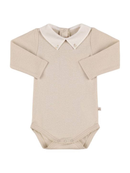 Bonpoint: Cotton jersey bodysuit - kids-boys_0 | Luisa Via Roma