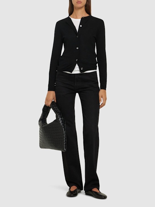 ASPESI: Merino wool knit crewneck cardigan - women_1 | Luisa Via Roma