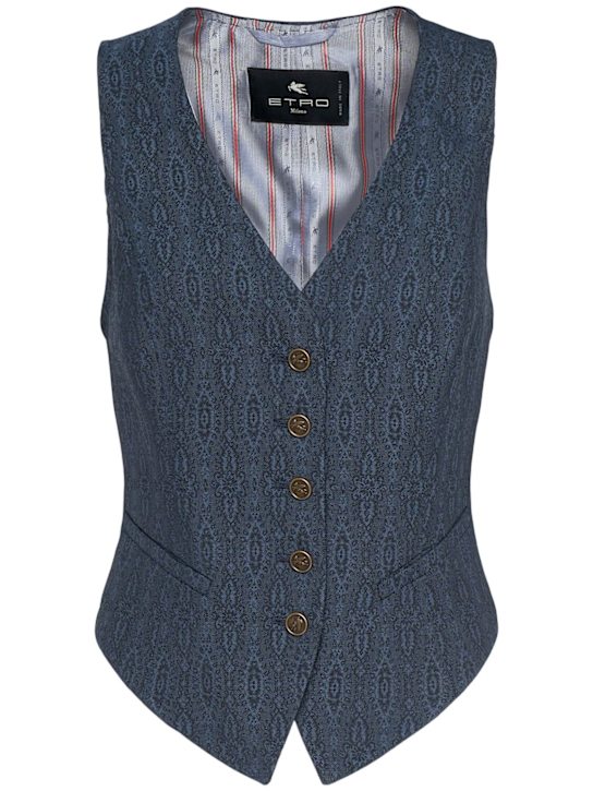 Etro: Buttoned wool vest - women_0 | Luisa Via Roma