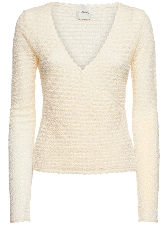 POSSE: Romy knit wrap top - Beige - women_0 | Luisa Via Roma