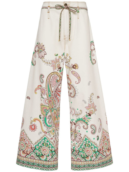 Etro: Printed denim flared jeans - women_0 | Luisa Via Roma