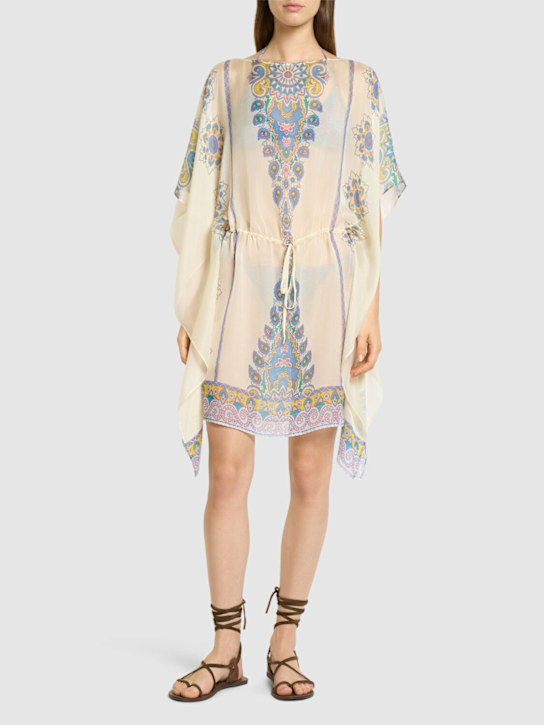 Silk caftan mini dress - Thumbnail 2