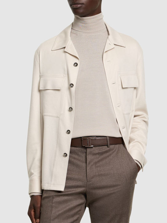 Tod's: 3.5厘米T logo皮革腰带 - men_1 | Luisa Via Roma