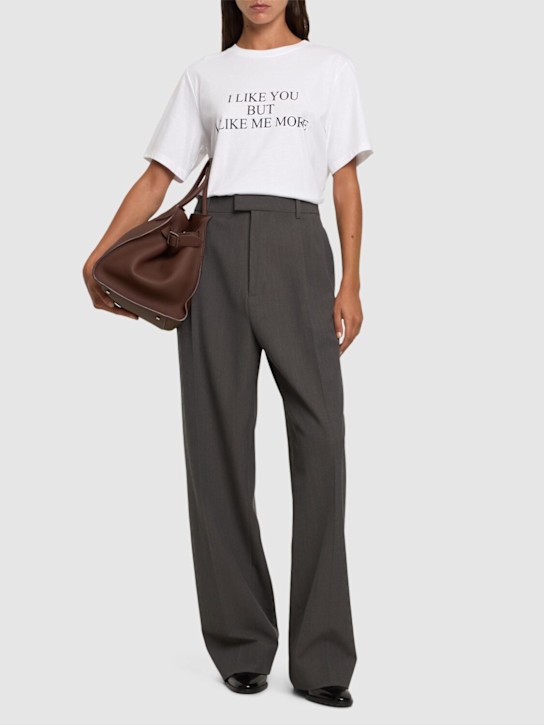 Victoria Beckham: Slogan コットンTシャツ - women_1 | Luisa Via Roma
