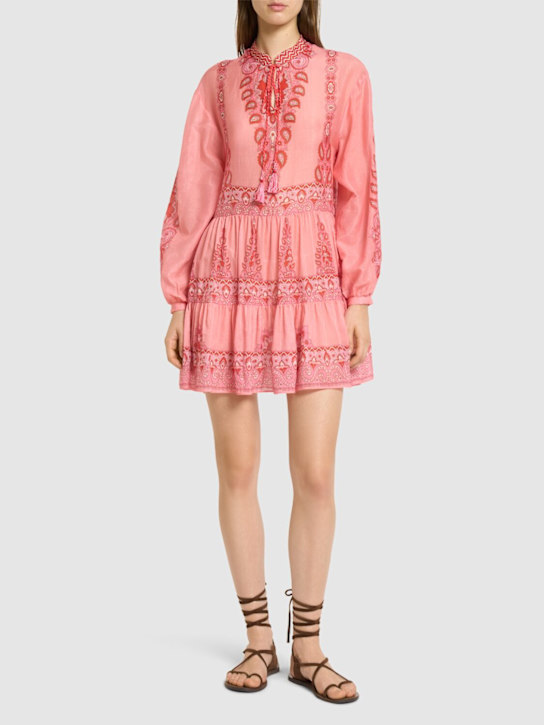 Printed cotton & silk mini dress - Thumbnail 2