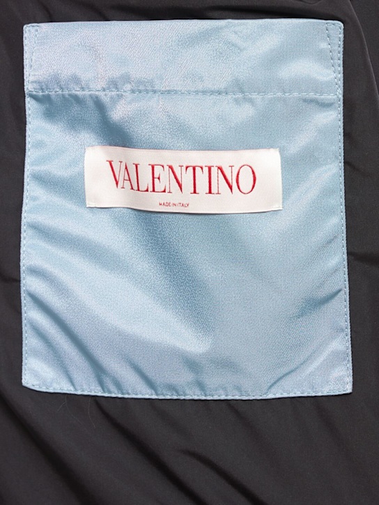 Valentino: Embroidered logo varsity bomber jacket - Blue - men_5 | Luisa Via Roma