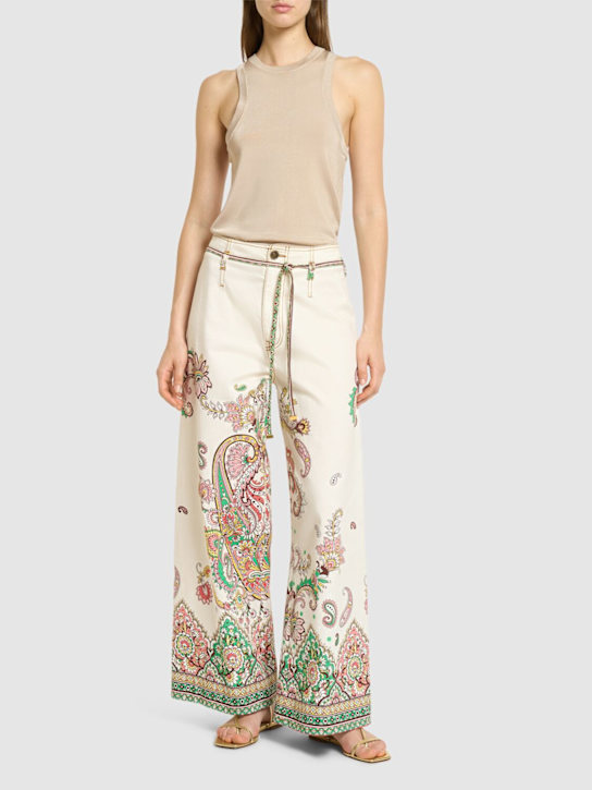 Etro: Printed denim flared jeans - women_1 | Luisa Via Roma