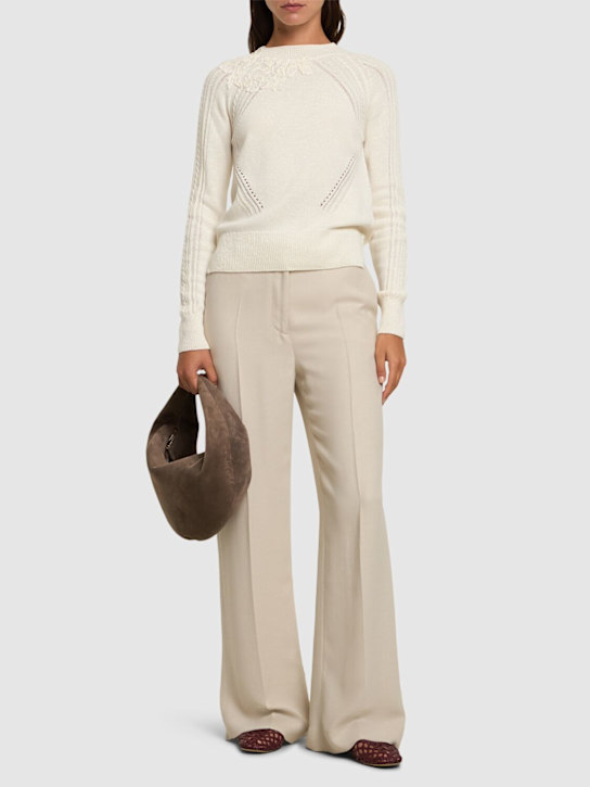 Ermanno Scervino: Embroidered knit crewneck sweater - women_1 | Luisa Via Roma