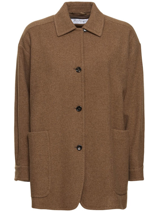 Max Mara: Eligio shetland shirt jacket - women_0 | Luisa Via Roma