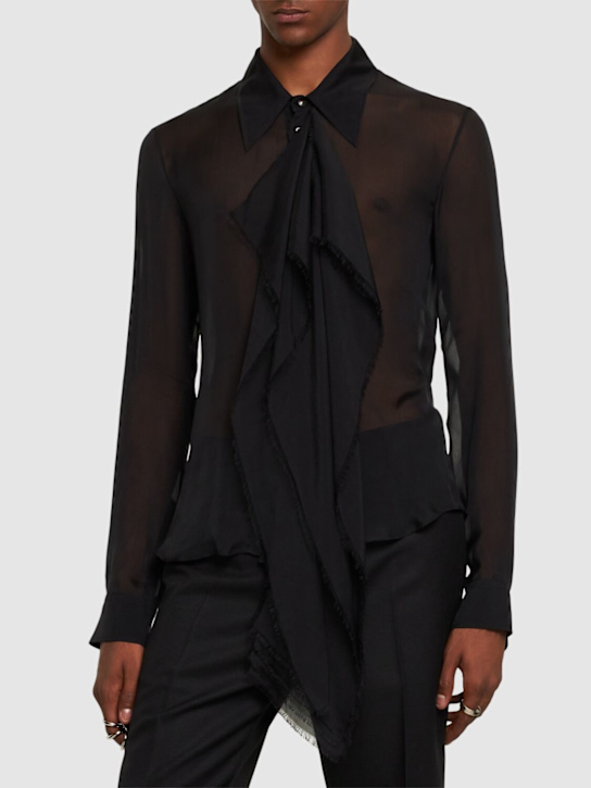 Ann Demeulemeester: Bjarn silk sheer shirt - men_2 | Luisa Via Roma