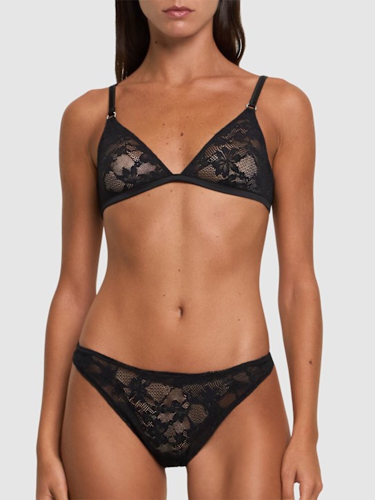 Fleur Du Mal: Le Stretch lace triangle bra - women_1 | Luisa Via Roma