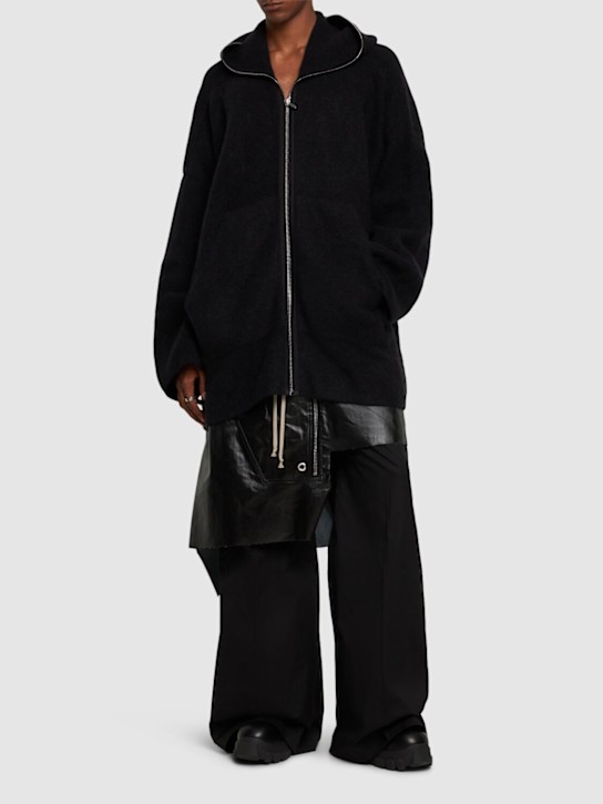 Rick Owens: Gimp hooded knit jacket - men_1 | Luisa Via Roma