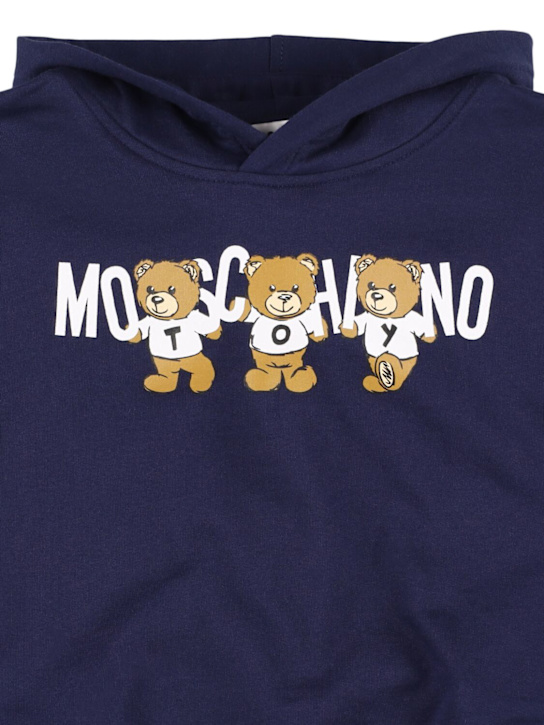 Moschino: コットンフーデッドスウェットシャツ - kids-boys_1 | Luisa Via Roma