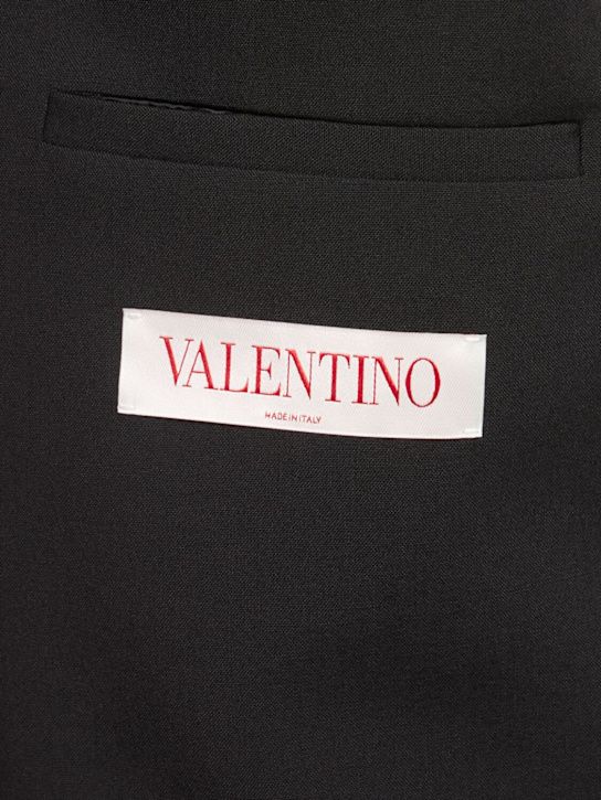 Valentino: Blazer Vlogo in cotone con cuciture - Nero - men_5 | Luisa Via Roma