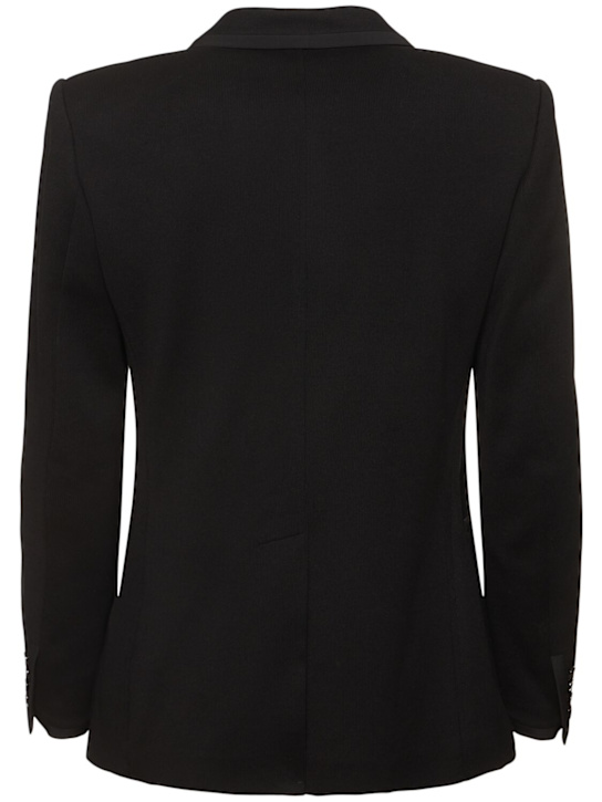 Valentino: Blazer Vlogo in cotone con cuciture - Nero - men_4 | Luisa Via Roma