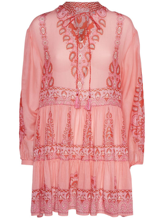 Printed cotton & silk mini dress - Thumbnail 1