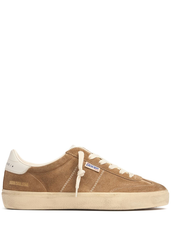 Golden Goose: Sneakers Soul Star de ante 20mm - Café - women_0 | Luisa Via Roma