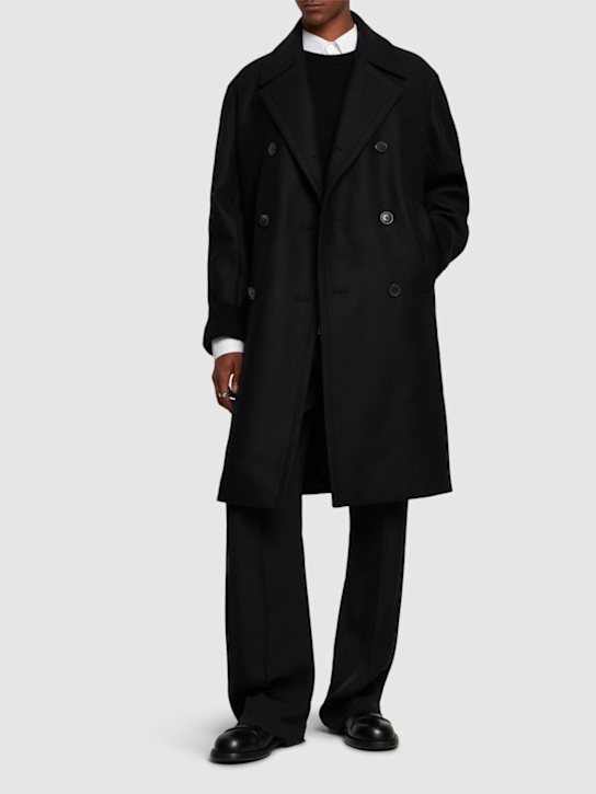 Dries Van Noten: Razel double breast wool blend coat - men_1 | Luisa Via Roma