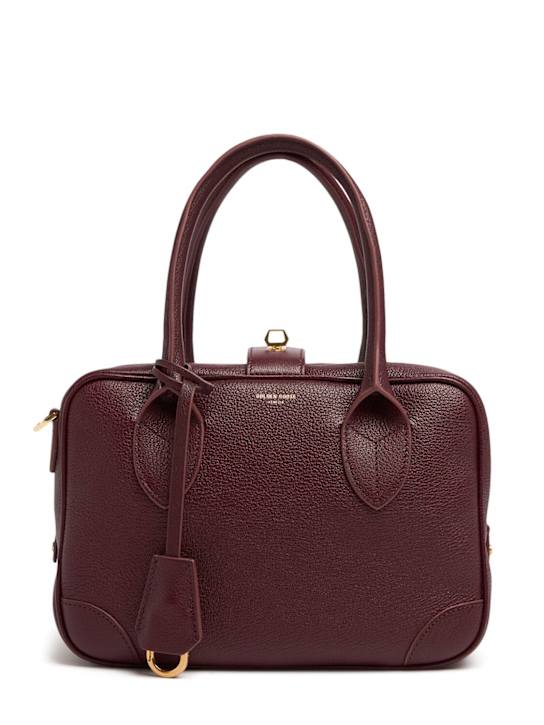 Golden Goose: Vita leather shoulder bag - Burgundy - women_0 | Luisa Via Roma