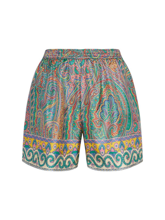 Etro: Printed silk shorts - women_0 | Luisa Via Roma