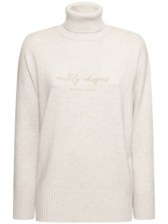 Brunello Cucinelli: Wool blend turtleneck sweater - women_0 | Luisa Via Roma