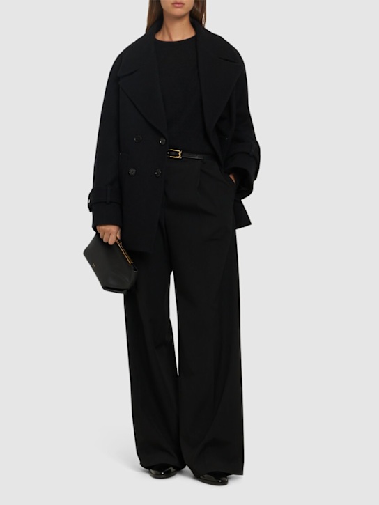 Victoria Beckham: オーバーサイズウールブレンドショートコート - women_1 | Luisa Via Roma