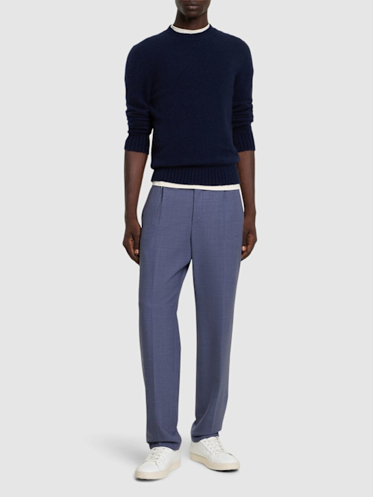 Boss: Peter wool blend pants - Navy - men_1 | Luisa Via Roma