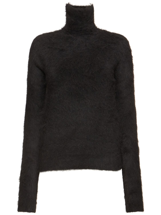Sportmax: Elgar fluffy alpaca blend knit sweater - women_0 | Luisa Via Roma