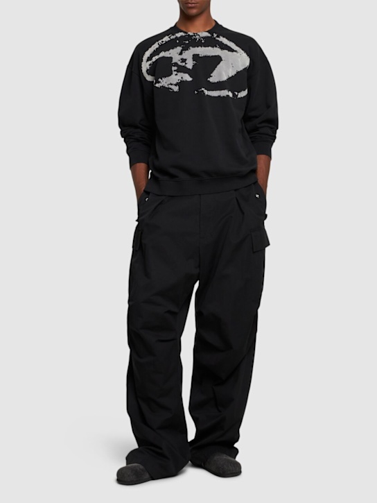 Diesel: Logo crewneck sweatshirt - men_1 | Luisa Via Roma