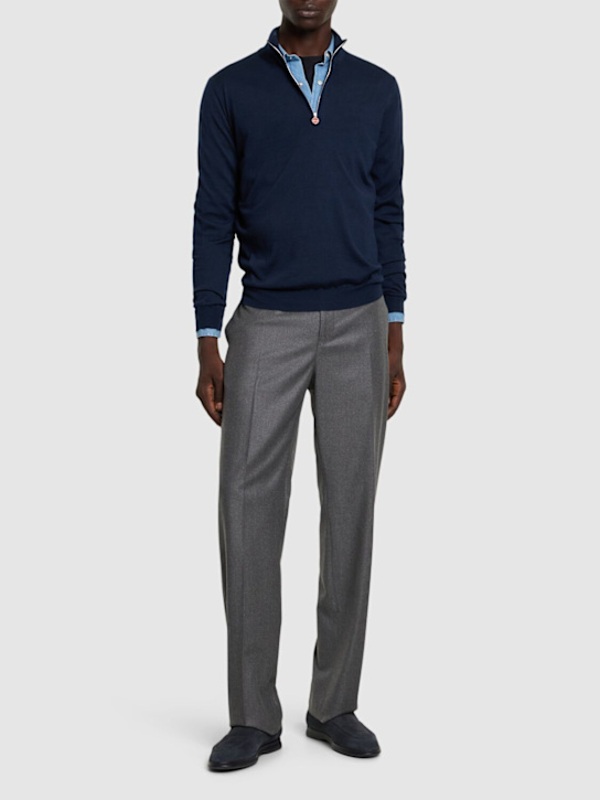 Kiton: Cashmere bend half zip knitwear - men_1 | Luisa Via Roma