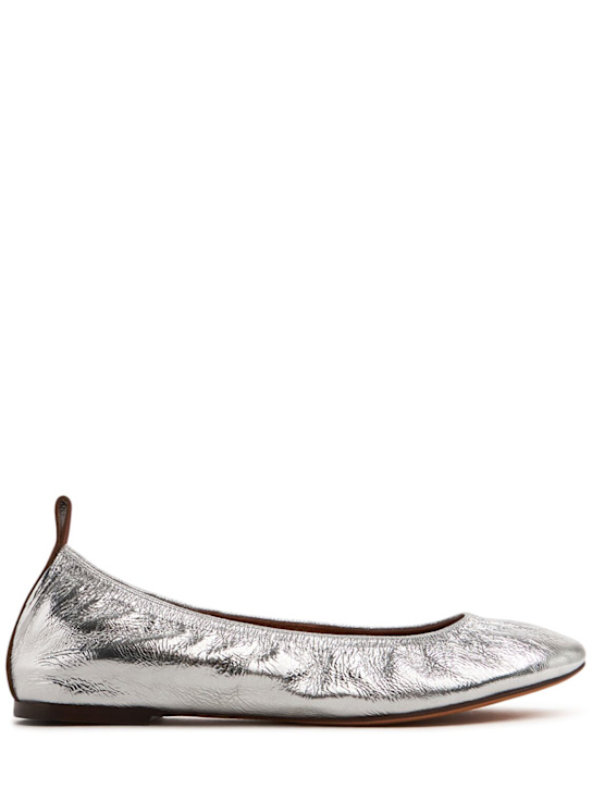 Lanvin: 5mm hohe, laminierte Ballerinas - Silber - women_0 | Luisa Via Roma