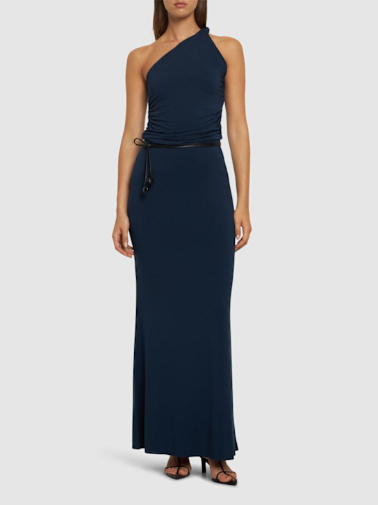 POSSE: Mason high waist jersey midi skirt - Blue - women_1 | Luisa Via Roma