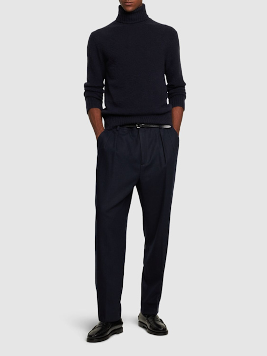 CELLAR DOOR: Lucio wool blend pants - Blue - men_1 | Luisa Via Roma