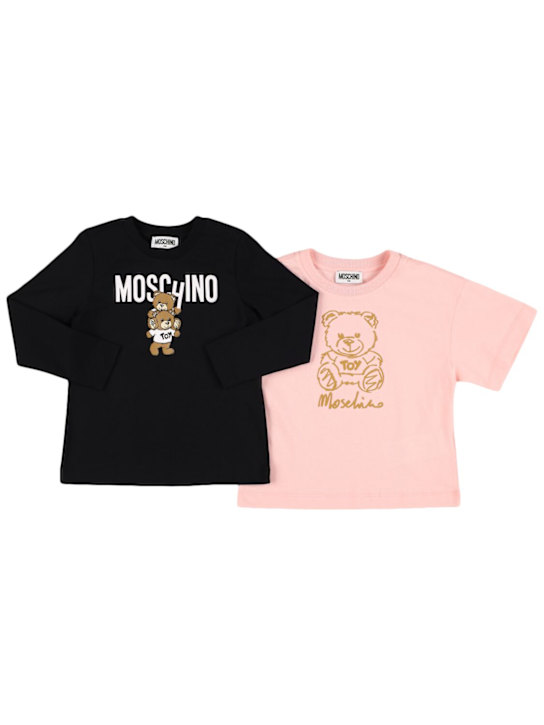 Moschino: コットンジャージーTシャツ 2点セット - kids-boys_0 | Luisa Via Roma