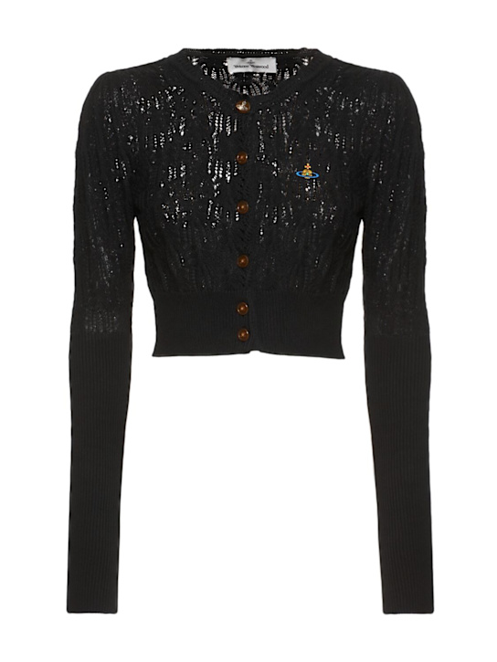 Vivienne Westwood: Samantha openwork knit crop cardigan - women_0 | Luisa Via Roma