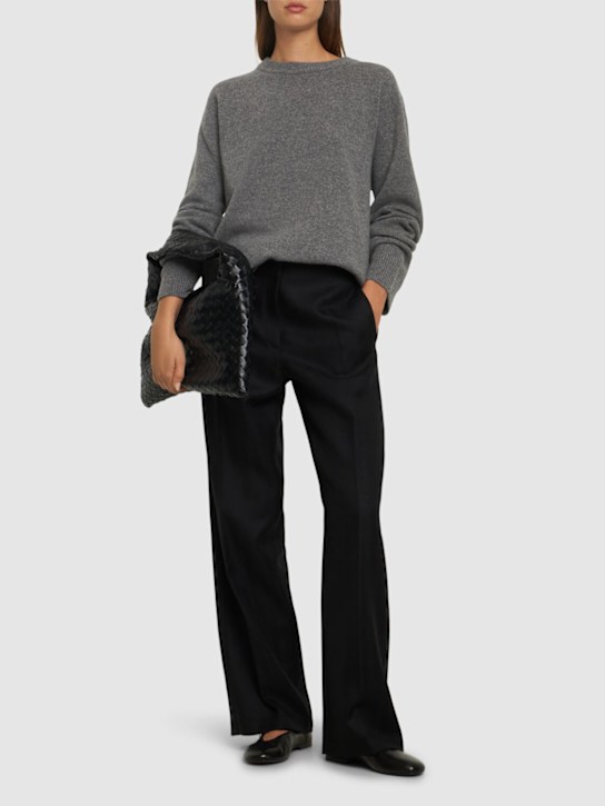 Forte_forte: Wool herringbone straight pants - women_1 | Luisa Via Roma