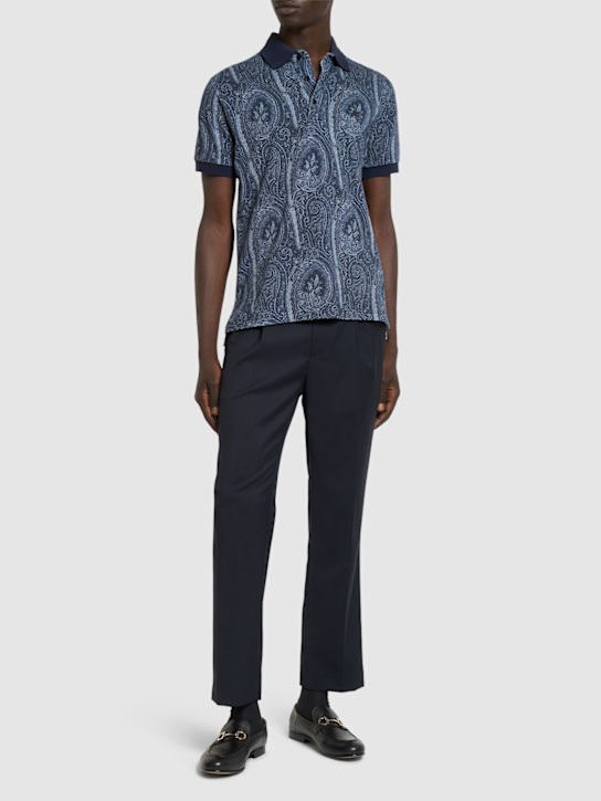 Etro: Printed cotton polo - men_1 | Luisa Via Roma