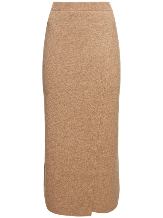 Max Mara: Umbria wool & cashmere knit midi skirt - women_0 | Luisa Via Roma