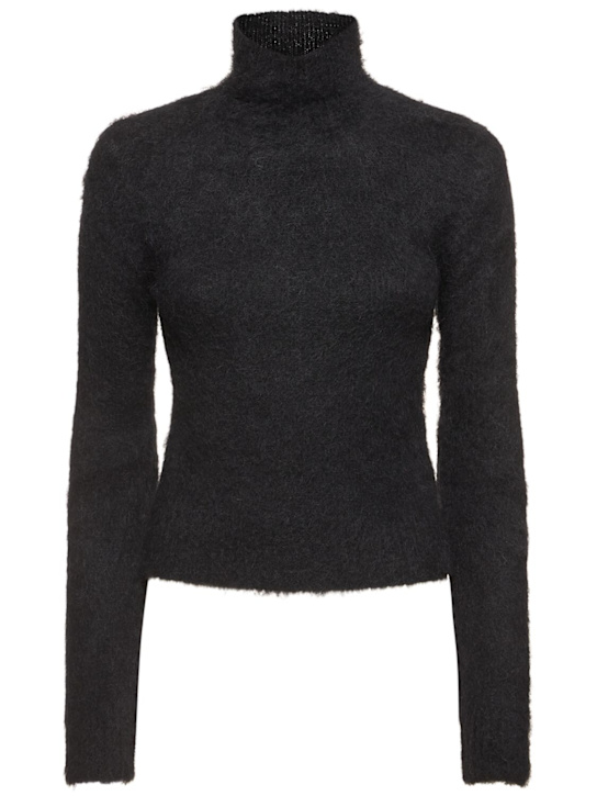 AMI Paris: Brushed mohair blend turtleneck sweater - women_0 | Luisa Via Roma
