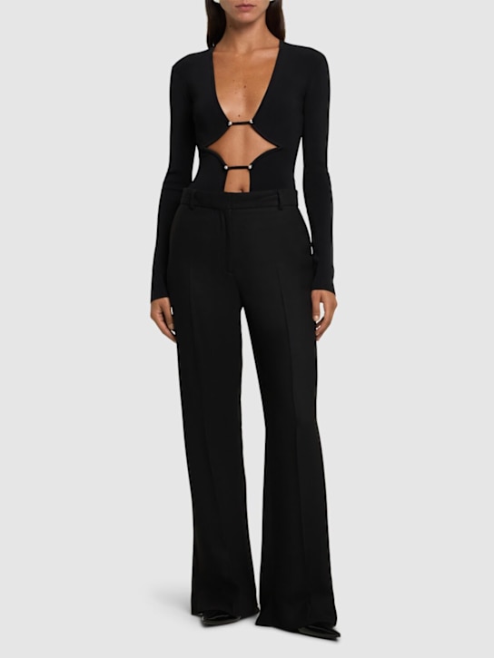 Christopher Esber: Bracket viscose blend jersey bodysuit - Black - women_1 | Luisa Via Roma