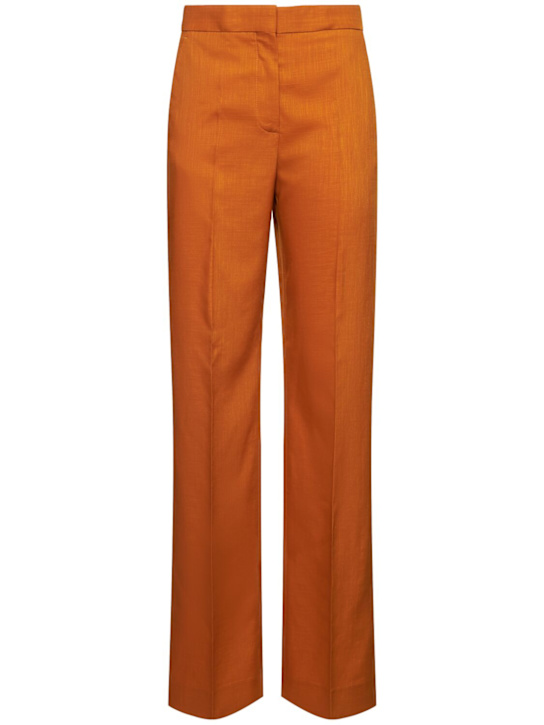 Tory Burch: Tailored stretch tech pants - Brown - women_0 | Luisa Via Roma