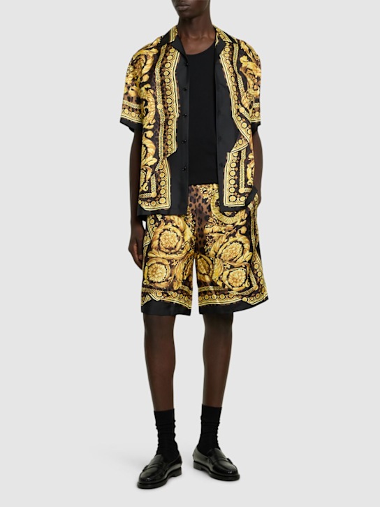 Versace: Wild Barocco silk shorts - men_1 | Luisa Via Roma