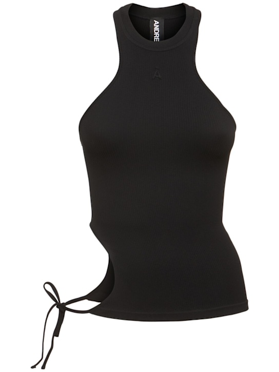 Ribbed jersey cut-out tank top - Thumbnail 1
