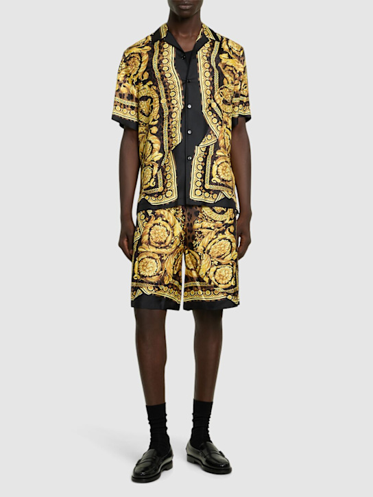 Versace: Printed silk twill shirt - men_1 | Luisa Via Roma