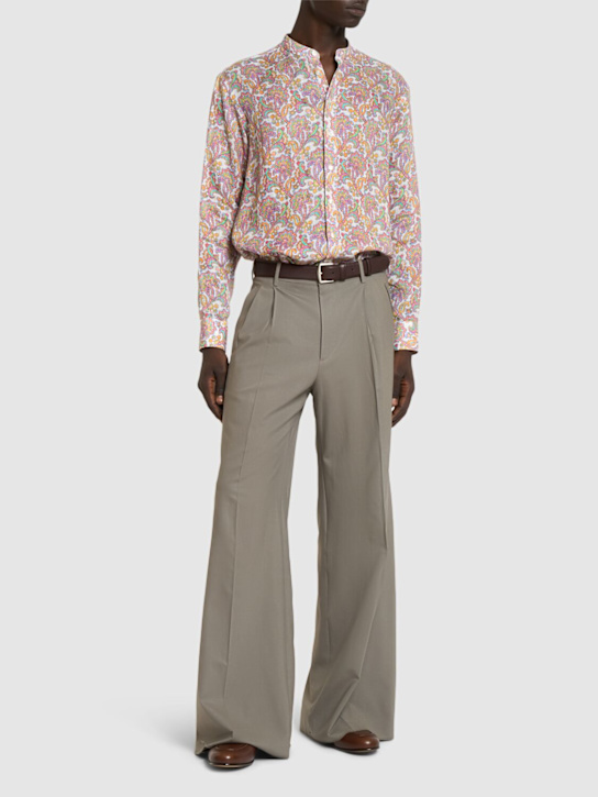 Etro: Guru printed linen shirt - men_1 | Luisa Via Roma