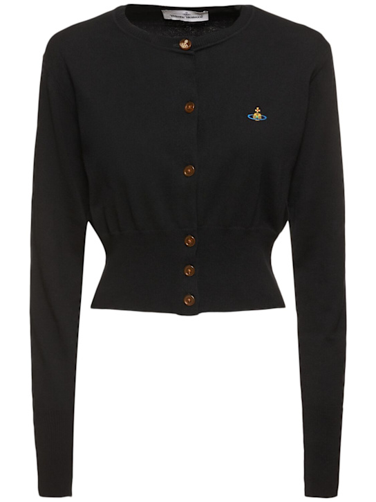 Vivienne Westwood: Bea cotton & cashmere knit crop cardigan - women_0 | Luisa Via Roma
