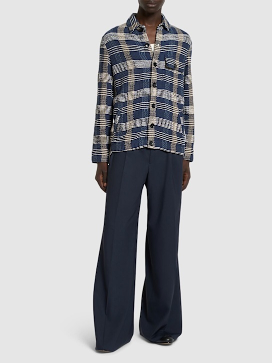 Etro: Knitted cotton & linen jacket - men_1 | Luisa Via Roma