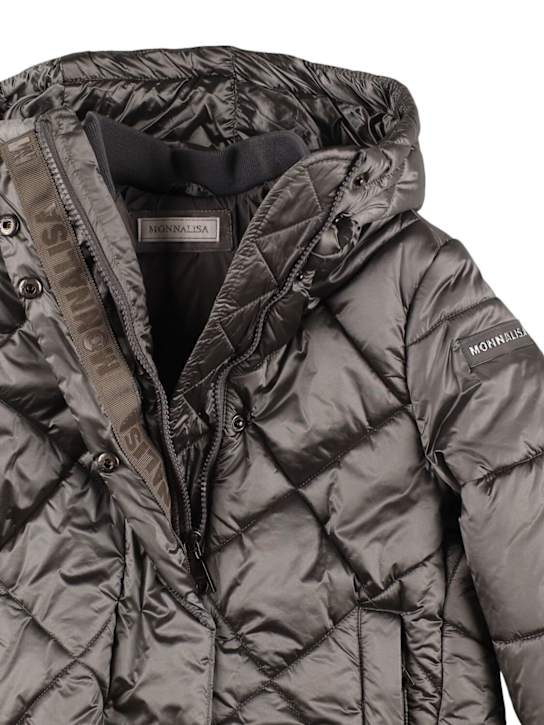 Monnalisa: Piumino in poliestere con cappuccio - Grigio - kids-girls_1 | Luisa Via Roma