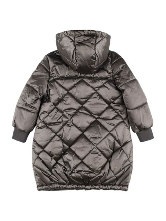 Monnalisa: Piumino in poliestere con cappuccio - Grigio - kids-girls_2 | Luisa Via Roma